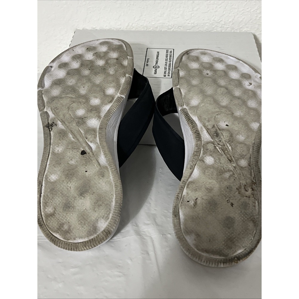 Nike Comfort Footbed Womens Size 9 Black White Thong Flip Flops Sandals Athletic - Picture 4 of 6